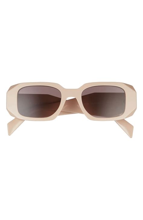 prada runway geometric sunglasses|runway 49mm rectangular sunglasses.